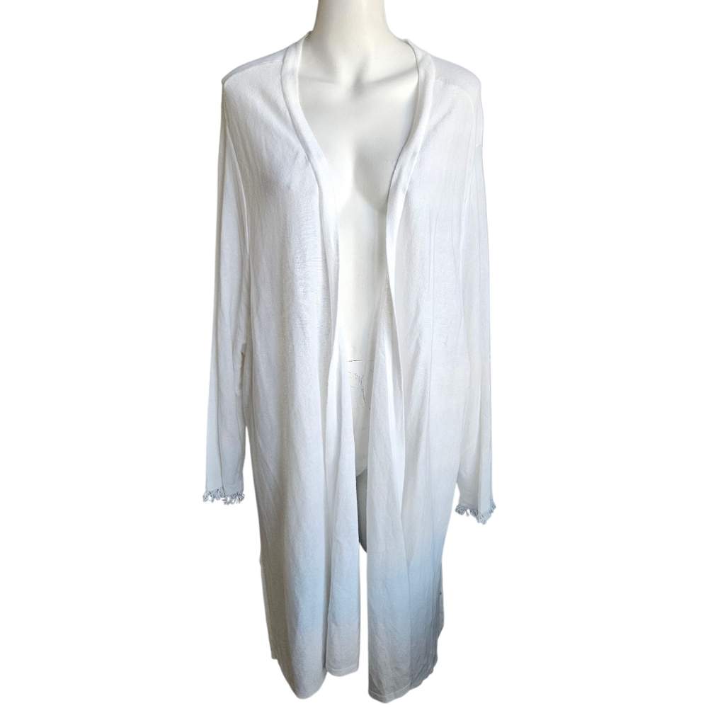 J.Jill White Linen Blend Open‎ Front Cardigan Sweater 4X NWT